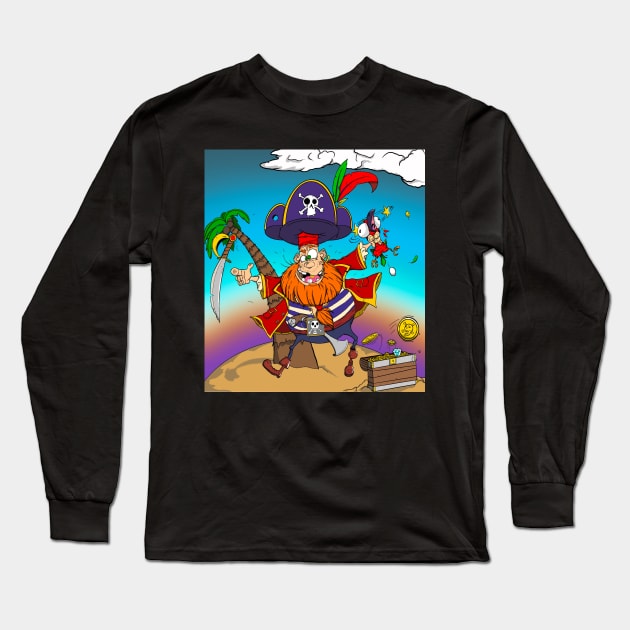 Pirate treasure Long Sleeve T-Shirt by Goodtimecomics